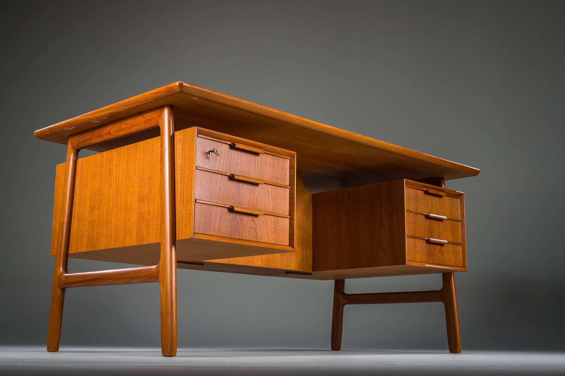 Teak Model 75 Desk from Omann Jun Møbelfabrik, 1960s