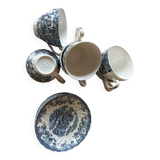 set of 6 tea cups Made in England blue decor