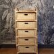 Commode vintage 5 tiroirs en rotin