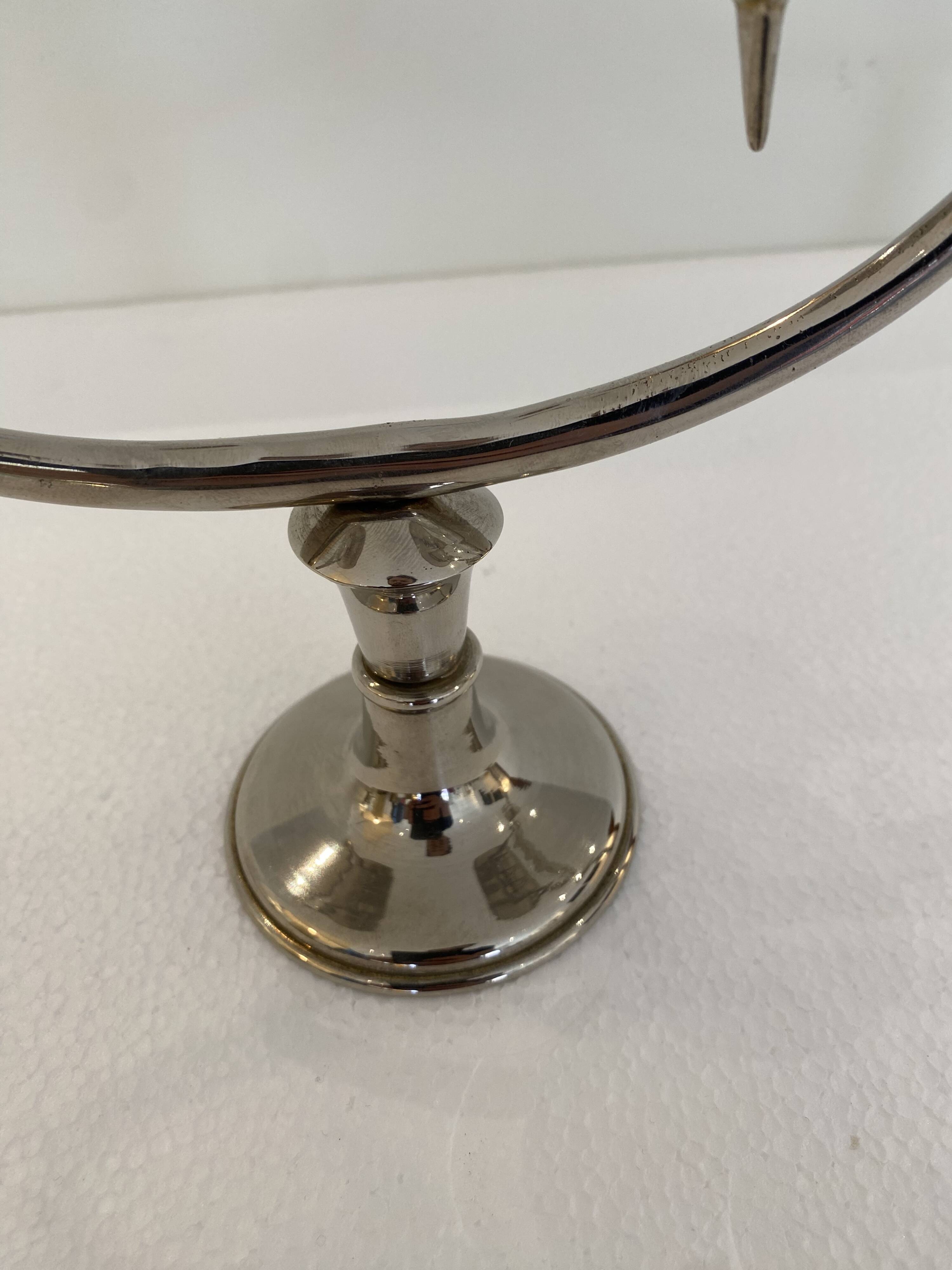Silver Plated Pair Double Swan Candelabra Candleholders Sculptural 1970s