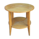 Table basse ronde pieds compas années 60 en bois