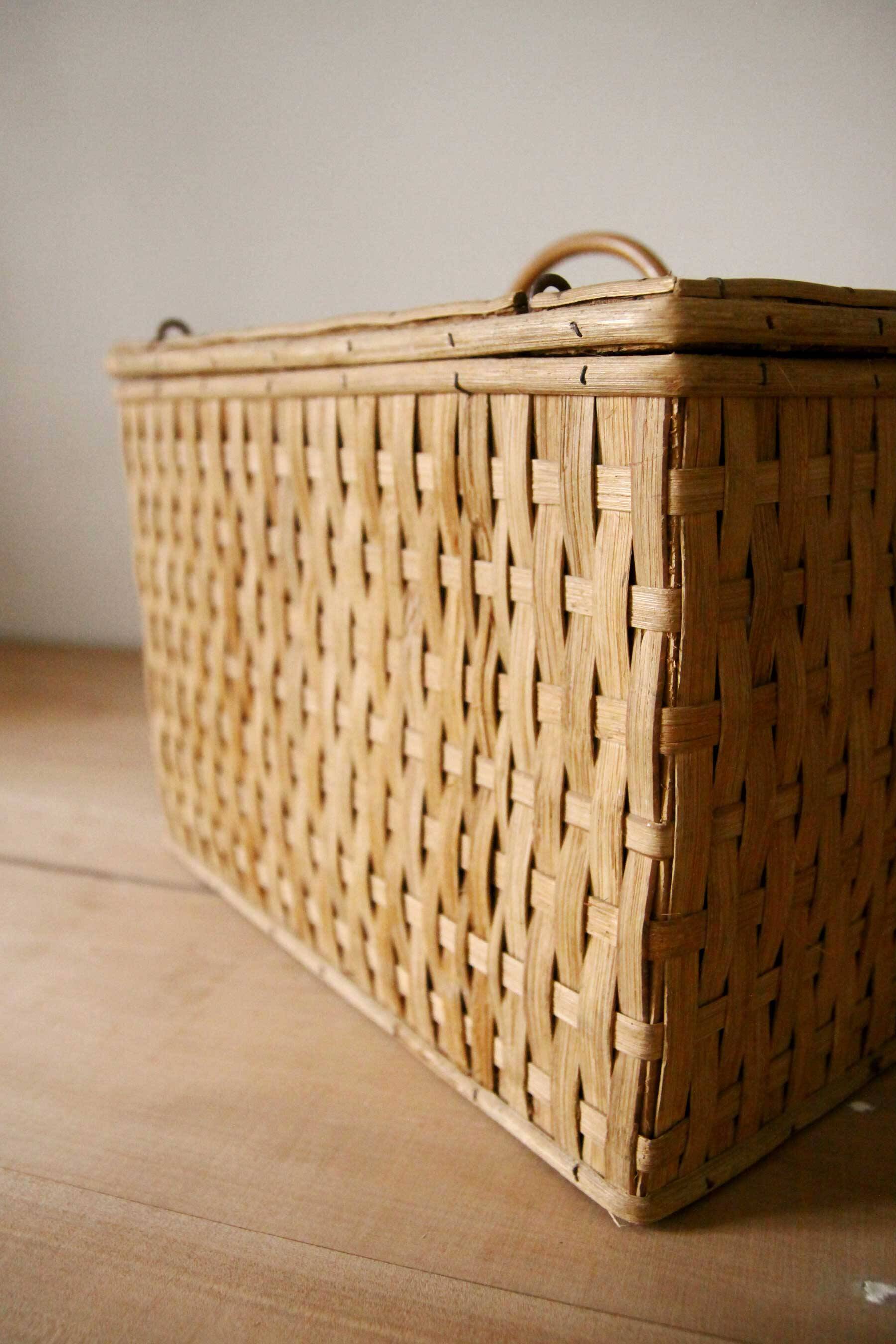 Vintage wicker trunk