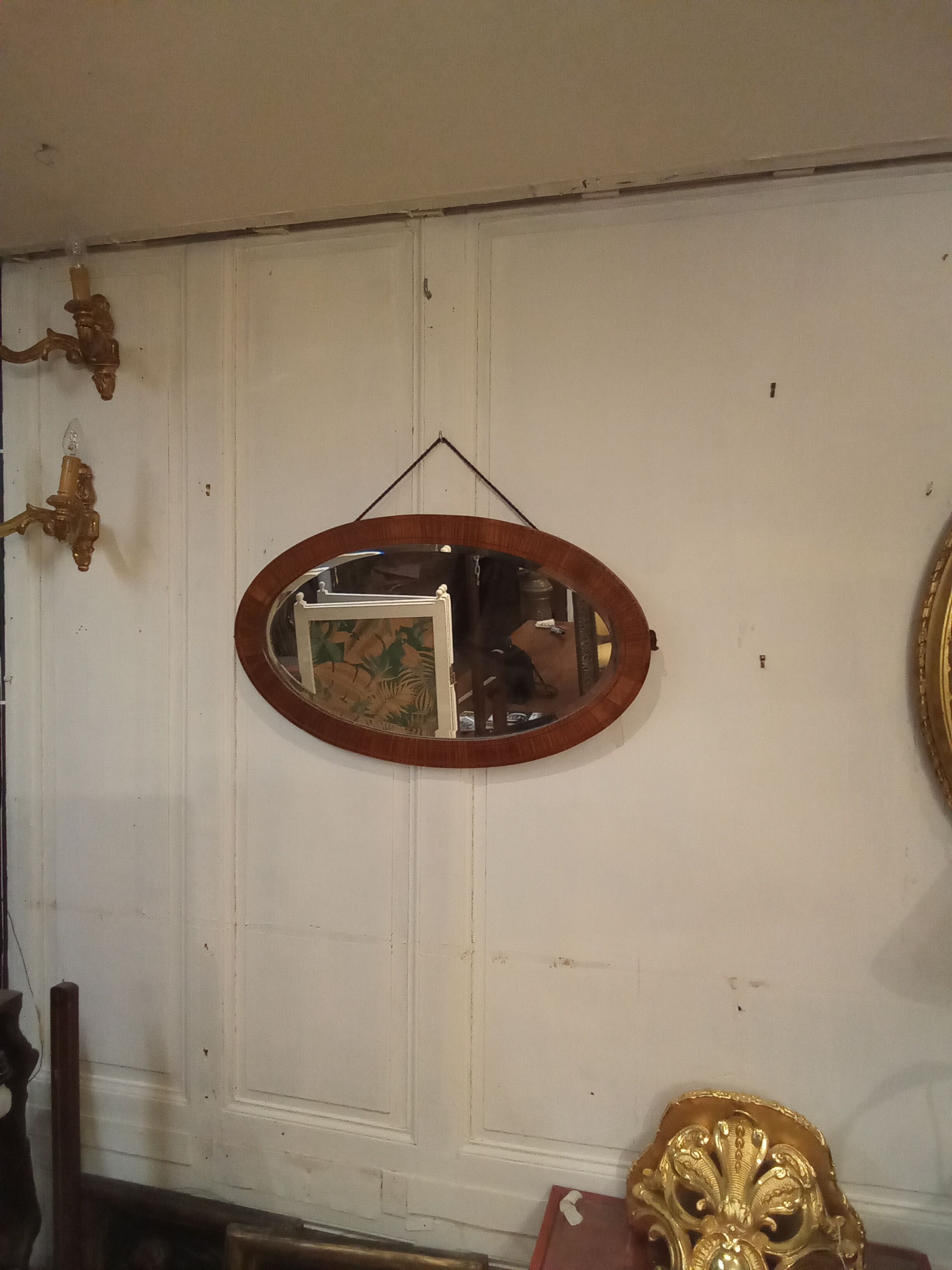 Art Deco oval mirror 75x44cm