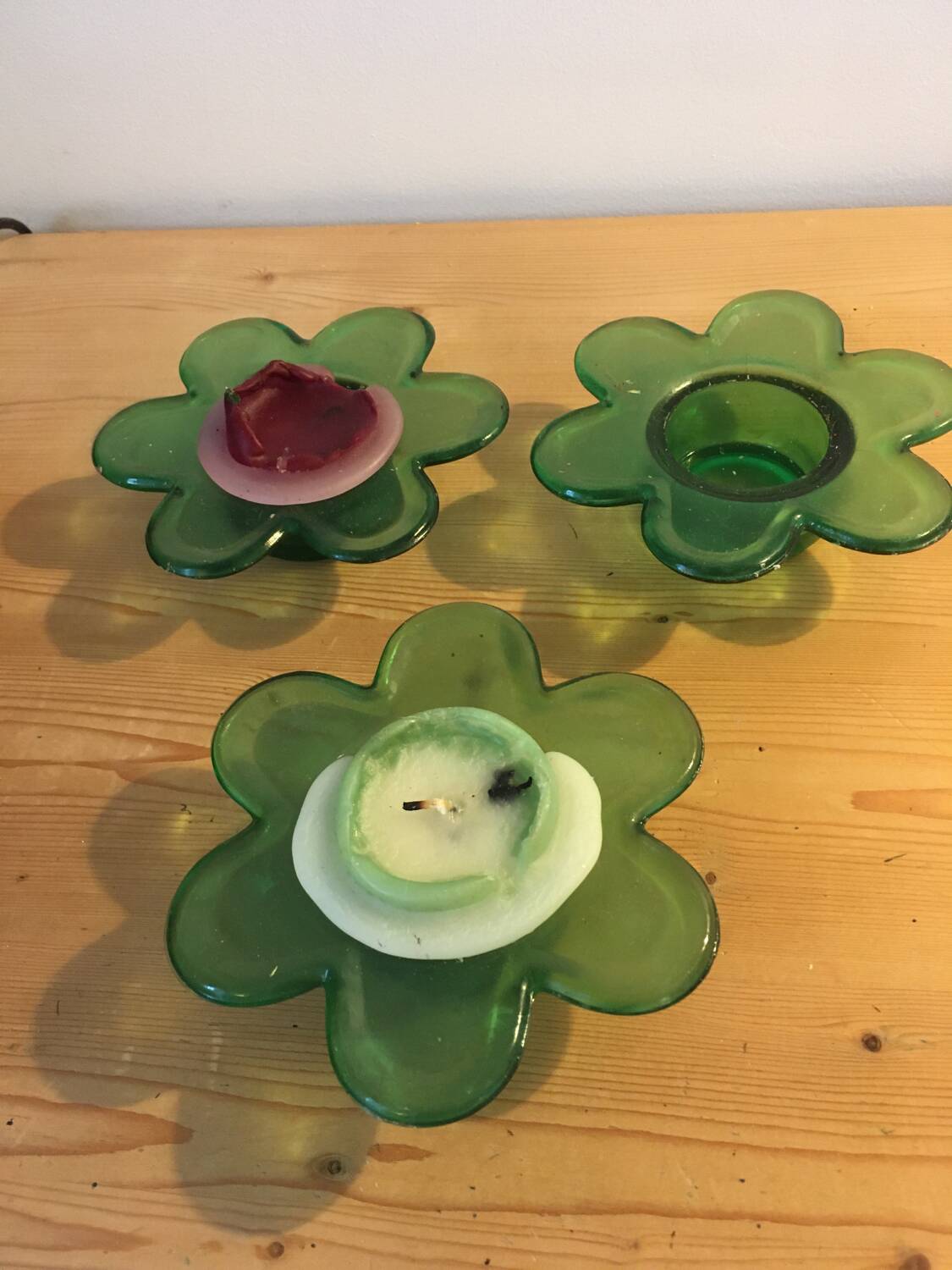 Vintage glass candle holders