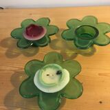 Bougeoirs en verre vintage