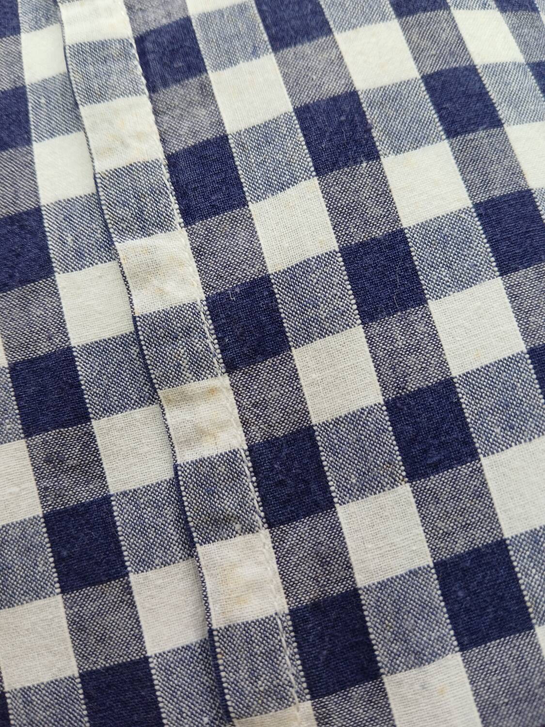 Set of 2 vintage cushions, blue gingham