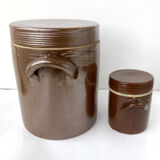 Lot de 2 pots anciens en grès