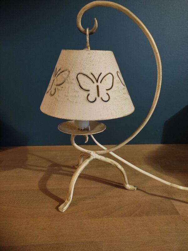 Bedside lamp room metal patinated paint butterfly