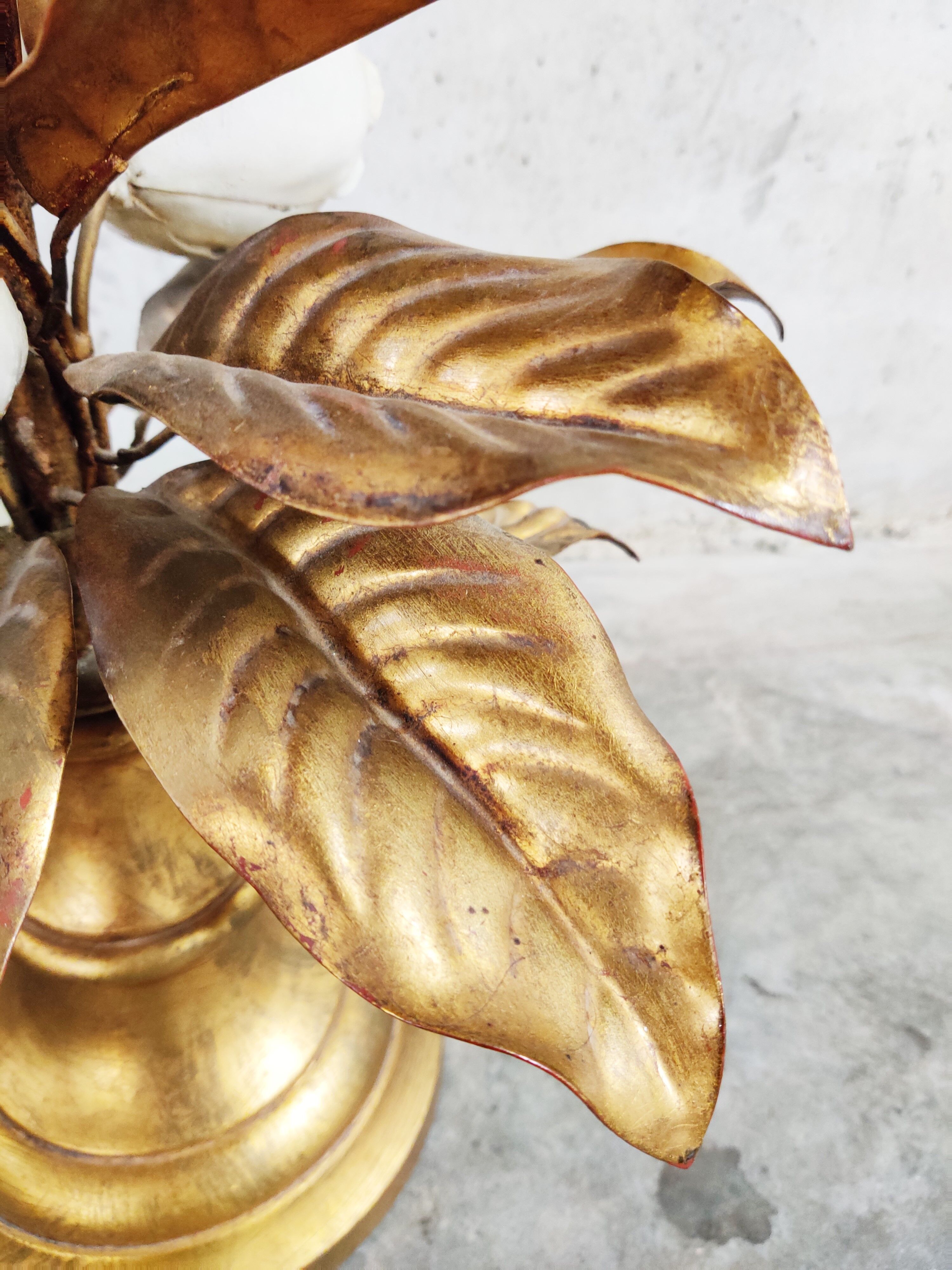 Vintage floral table lamp, 1960s