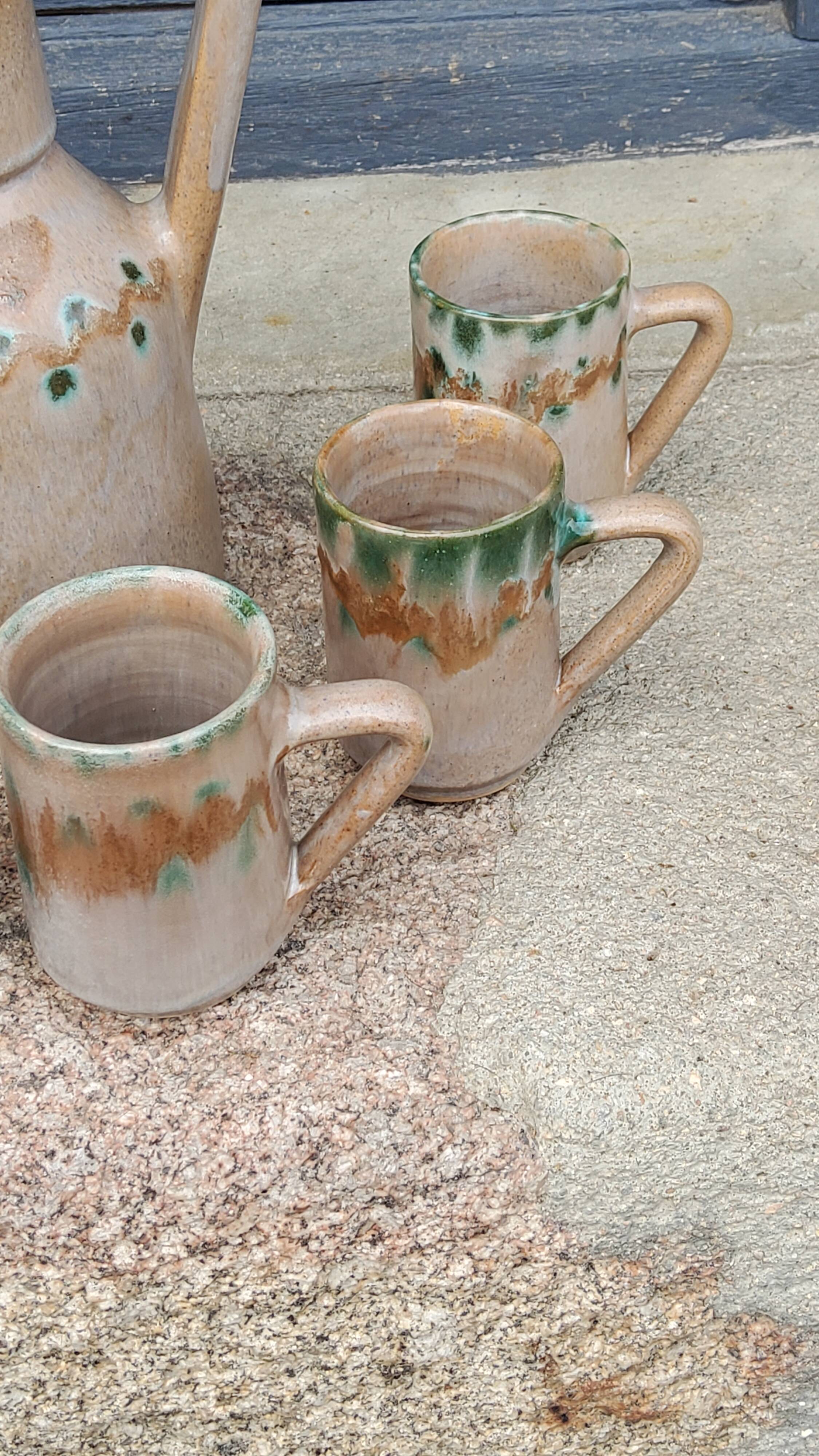Orangeade service from the 70s in glazed terracotta