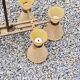 Vintage chandelier from the 50s in glass and brass 6 diabolo glass tulips