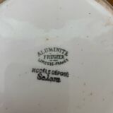 Antique Aluminite Teapot FRUGIER White & Silver Ceramic Vintage