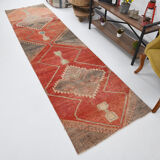3x11 geometric red oushak runner