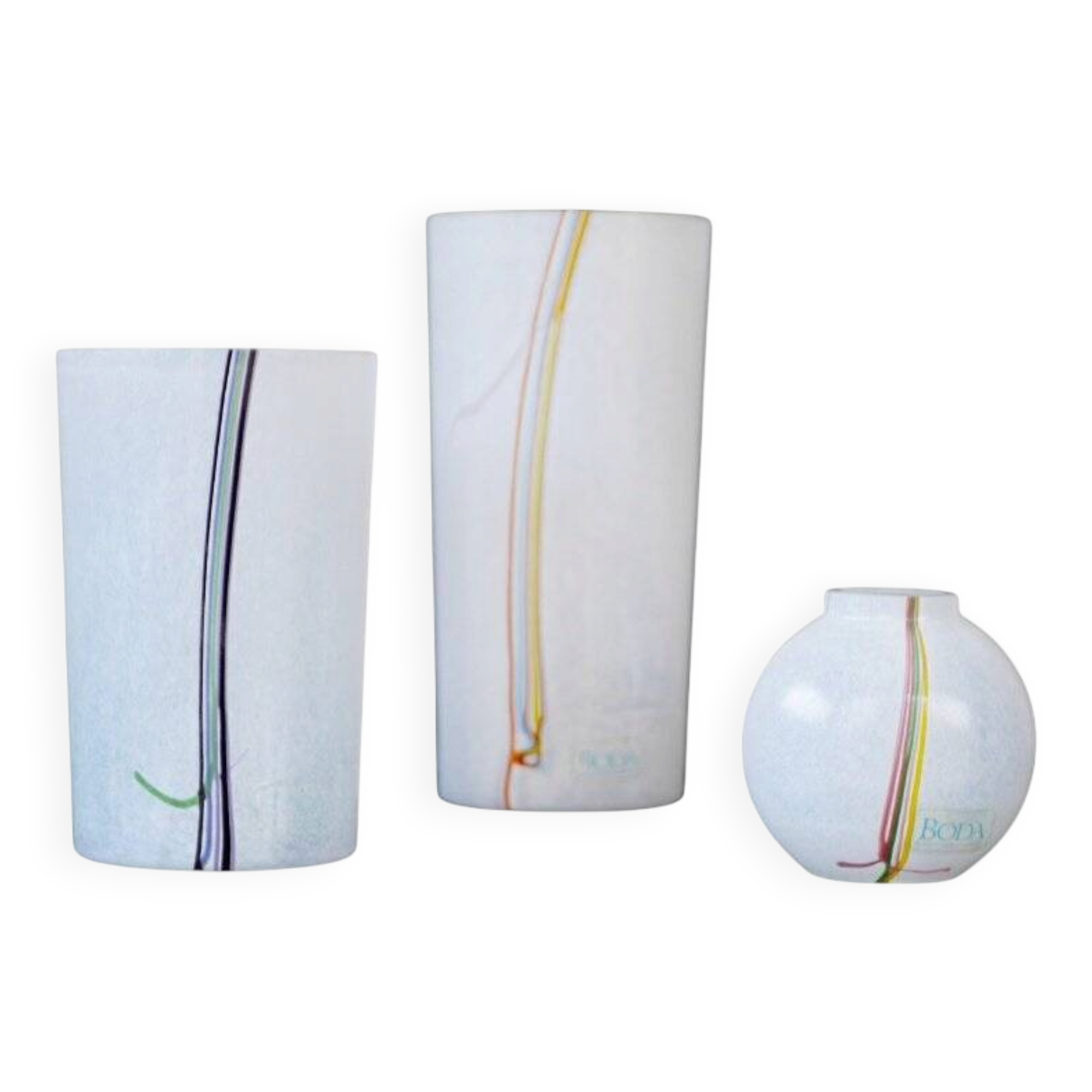 Glass vases by Vallien for Kosta Boda, set of 3
