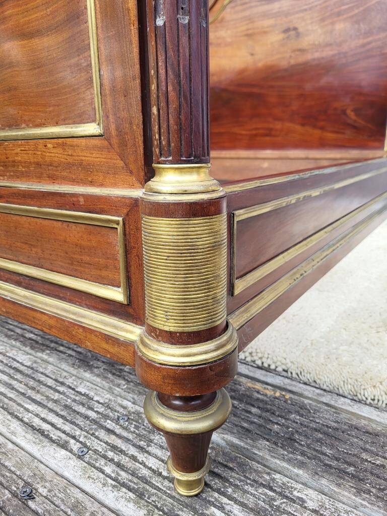 Napoleon bed in mahogany and gilded brass, Empire style