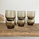6 verres Luminarc vintage en verre fumé
