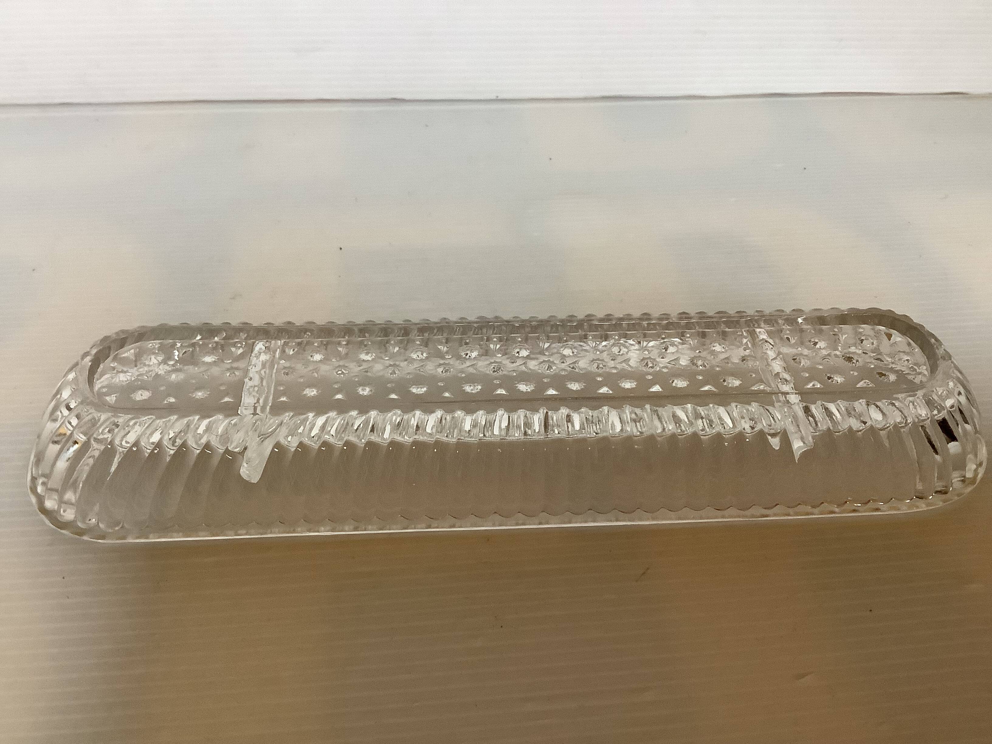 Geometric moulded glass catch-all, ring holder.