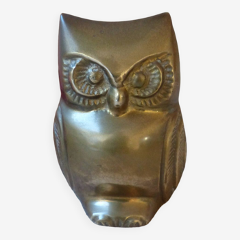 Old Brass Owl Animal Figurine