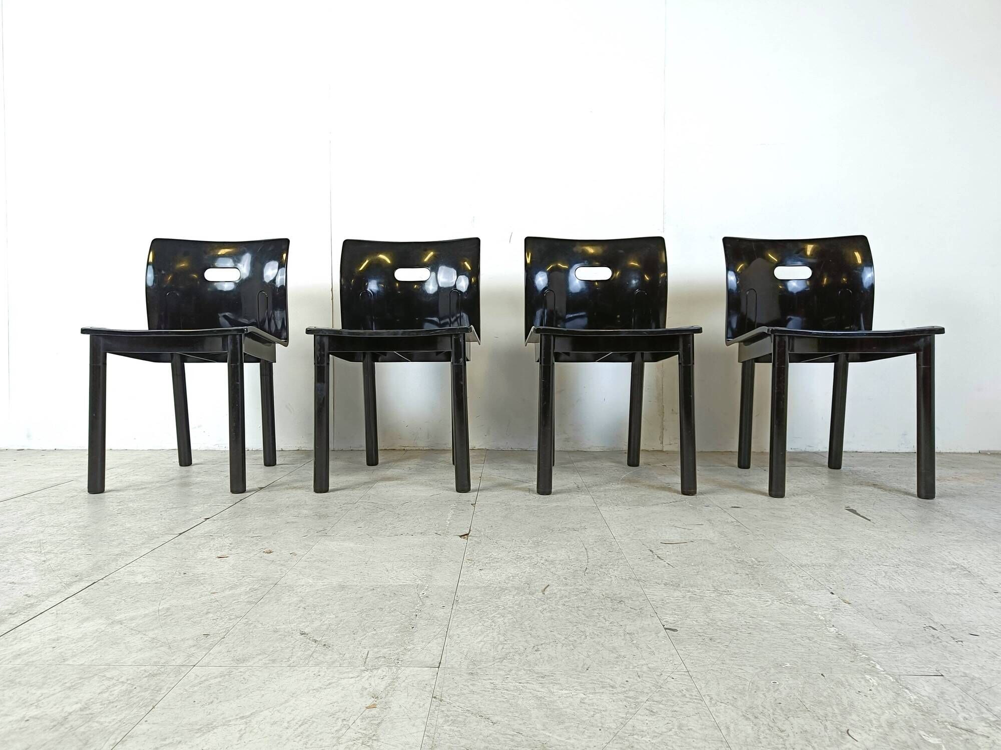 Model 4870 Dining Chairs by Anna Castelli Ferrieri for Kartell, 1980s, Set of 4