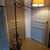 Black wrought iron floor lamp