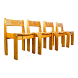 Brutalist pine dining chairs by Ate van Apeldoorn for Houtwerk Hattem, Netherlands 1970s