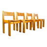 Brutalist pine dining chairs by Ate van Apeldoorn for Houtwerk Hattem, Netherlands 1970s