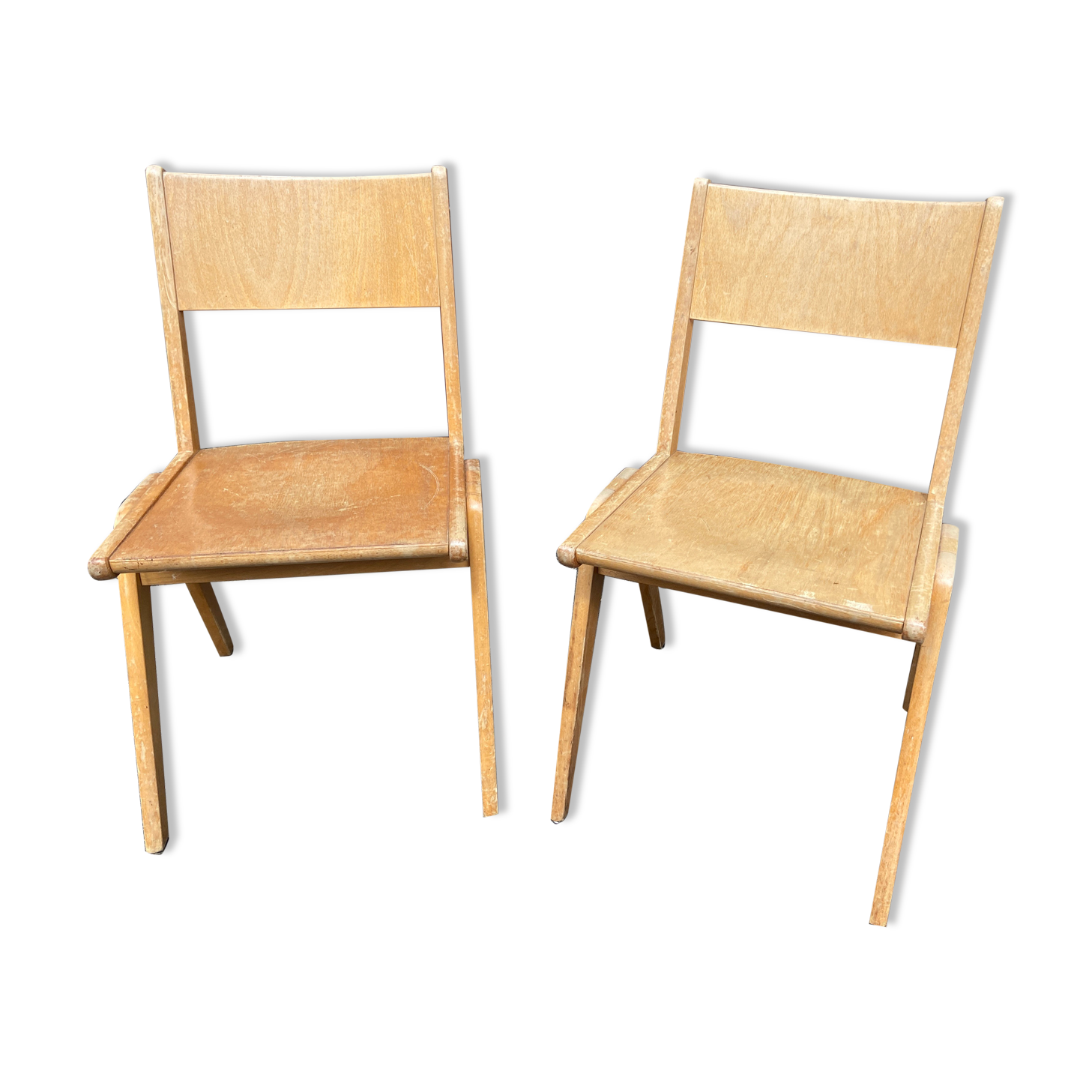 Pair of scandinavian chairs feet compass 1960