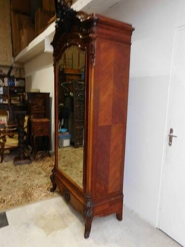 19th Century Rococo Bonnetière Wardrobe in Rosewood
