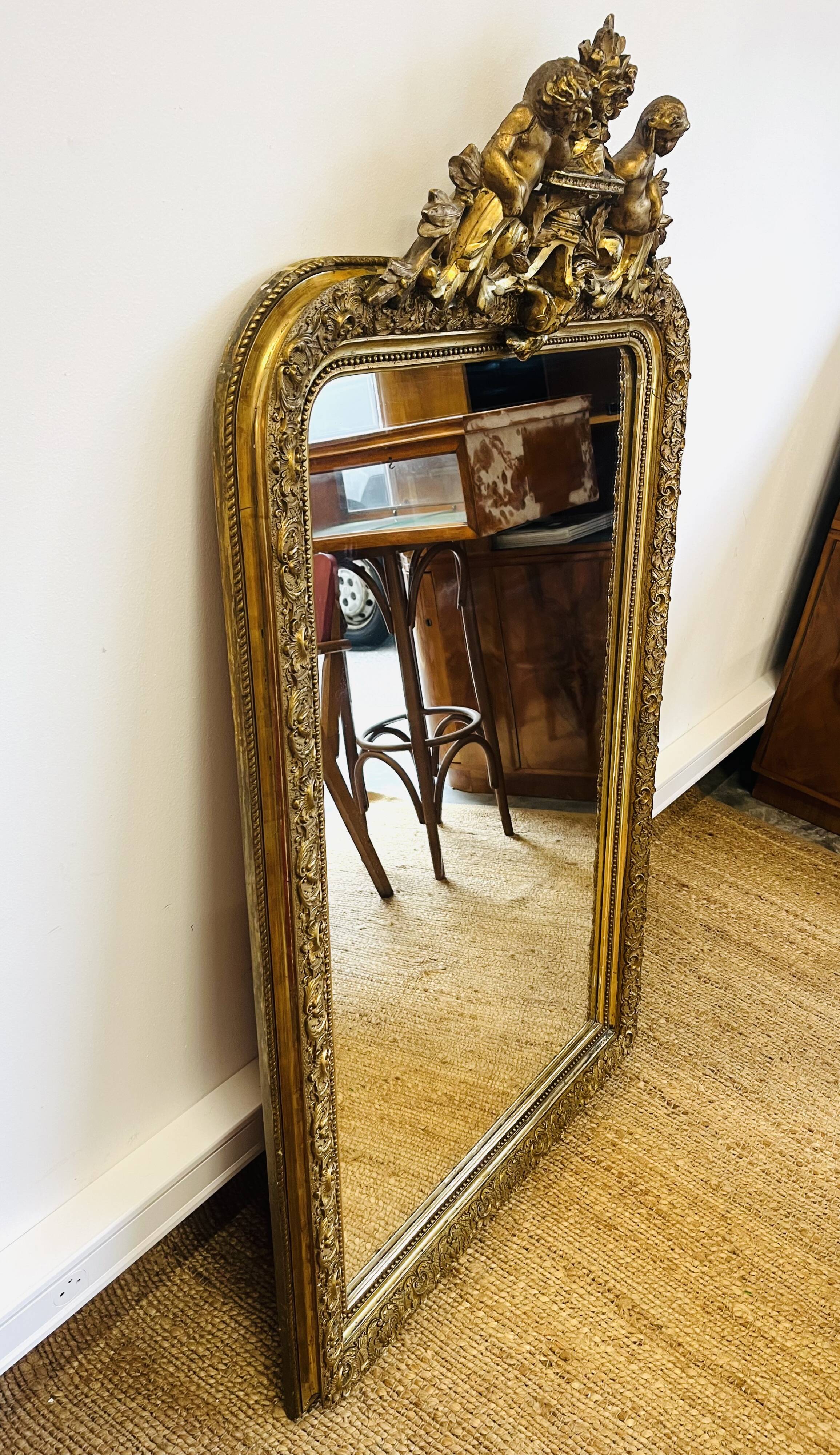 Large antique Louis-Philippe style mirror
