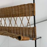 Porte revue ancien fer et rotin