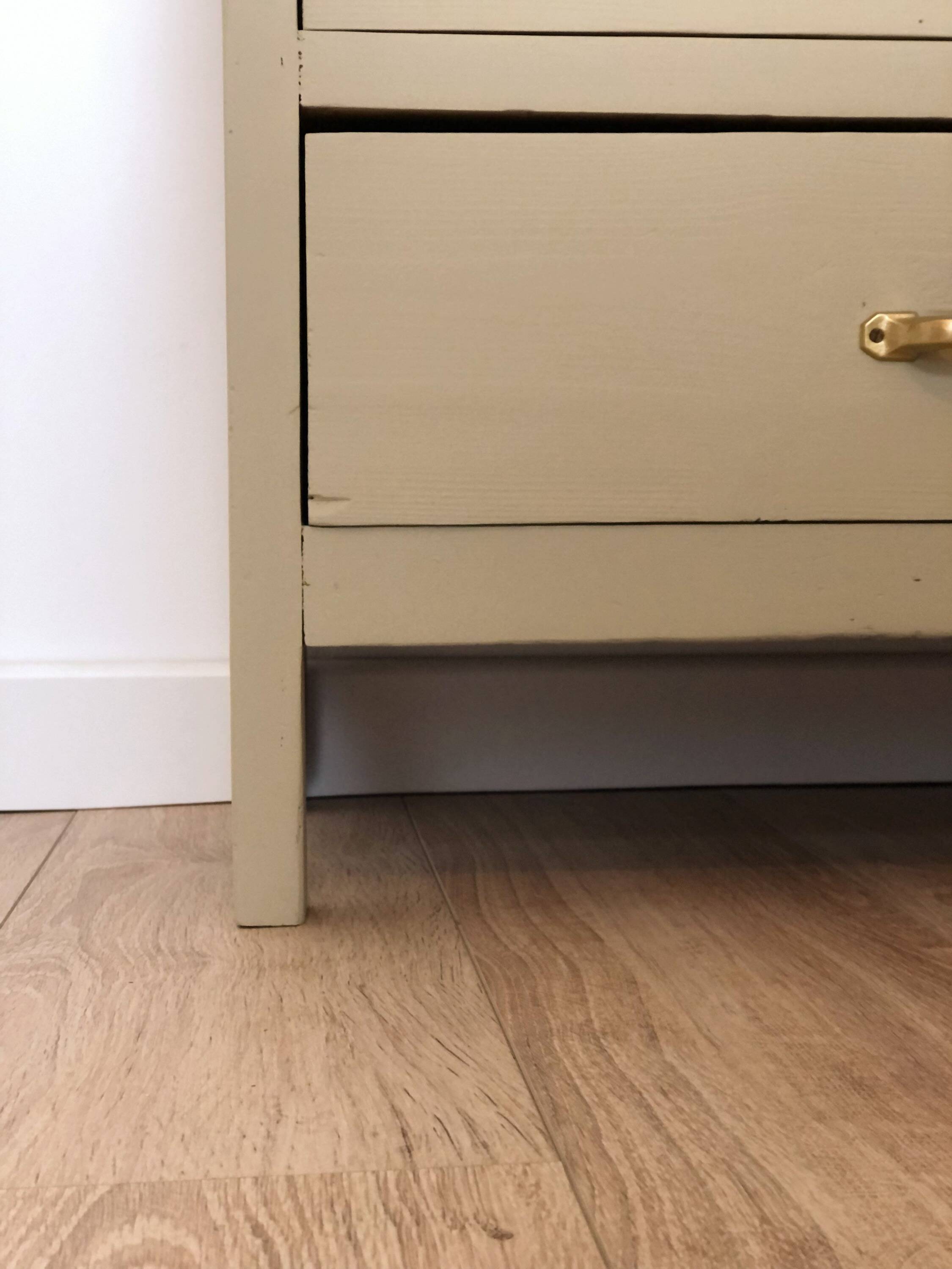 Vintage chiffonier revisited in Artichoke Cream