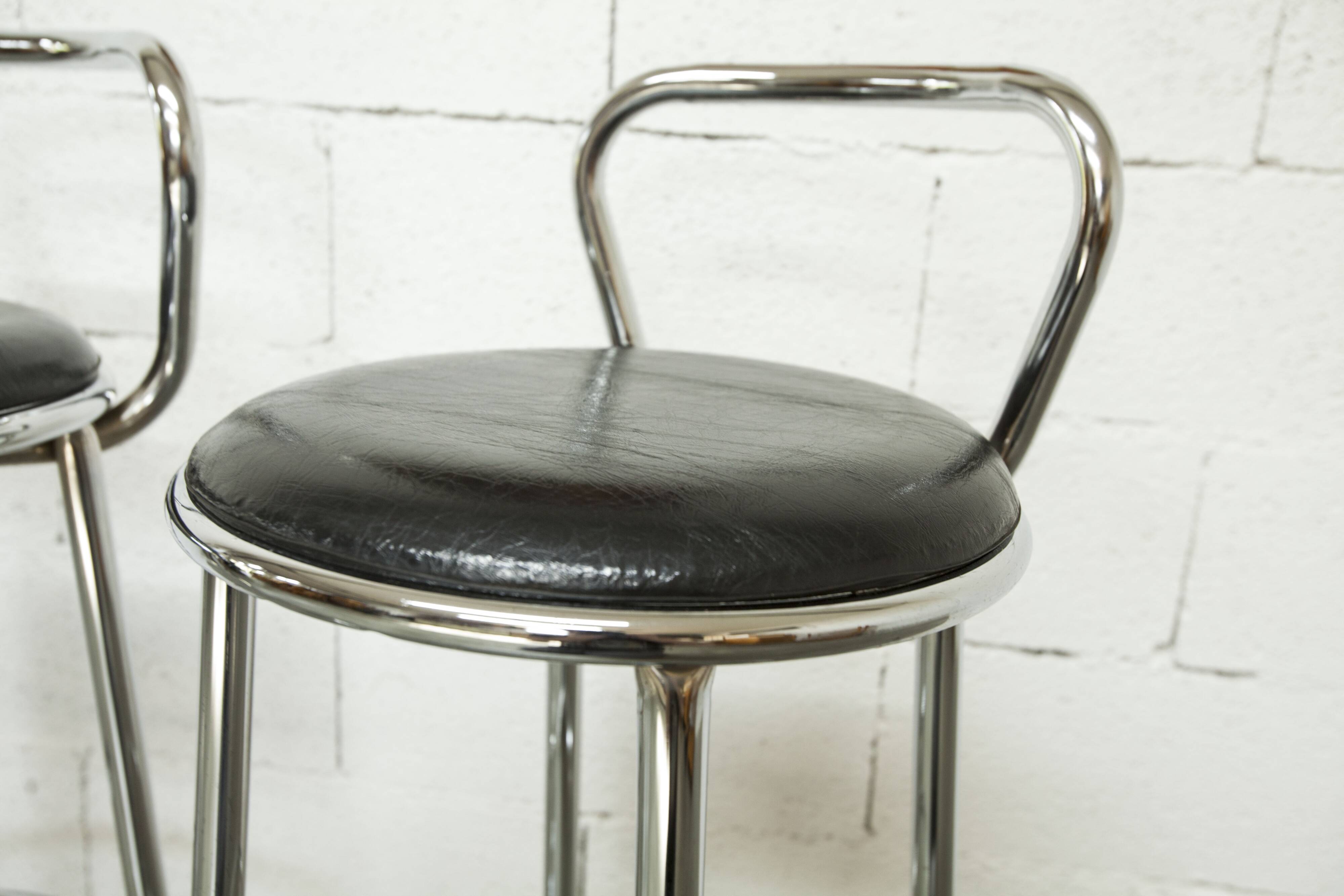 Pair of Rodet bar stools 1970 82.5cm