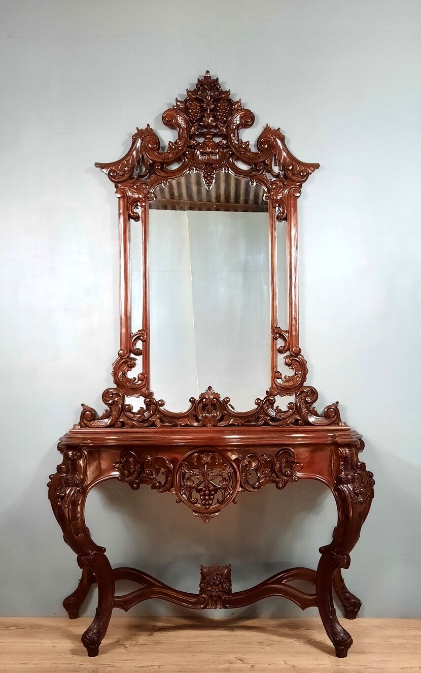 Console with its mirror Louis XV 1900-1930