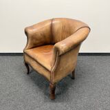 Classic Club Chair in Vintage Sheepskin Leather