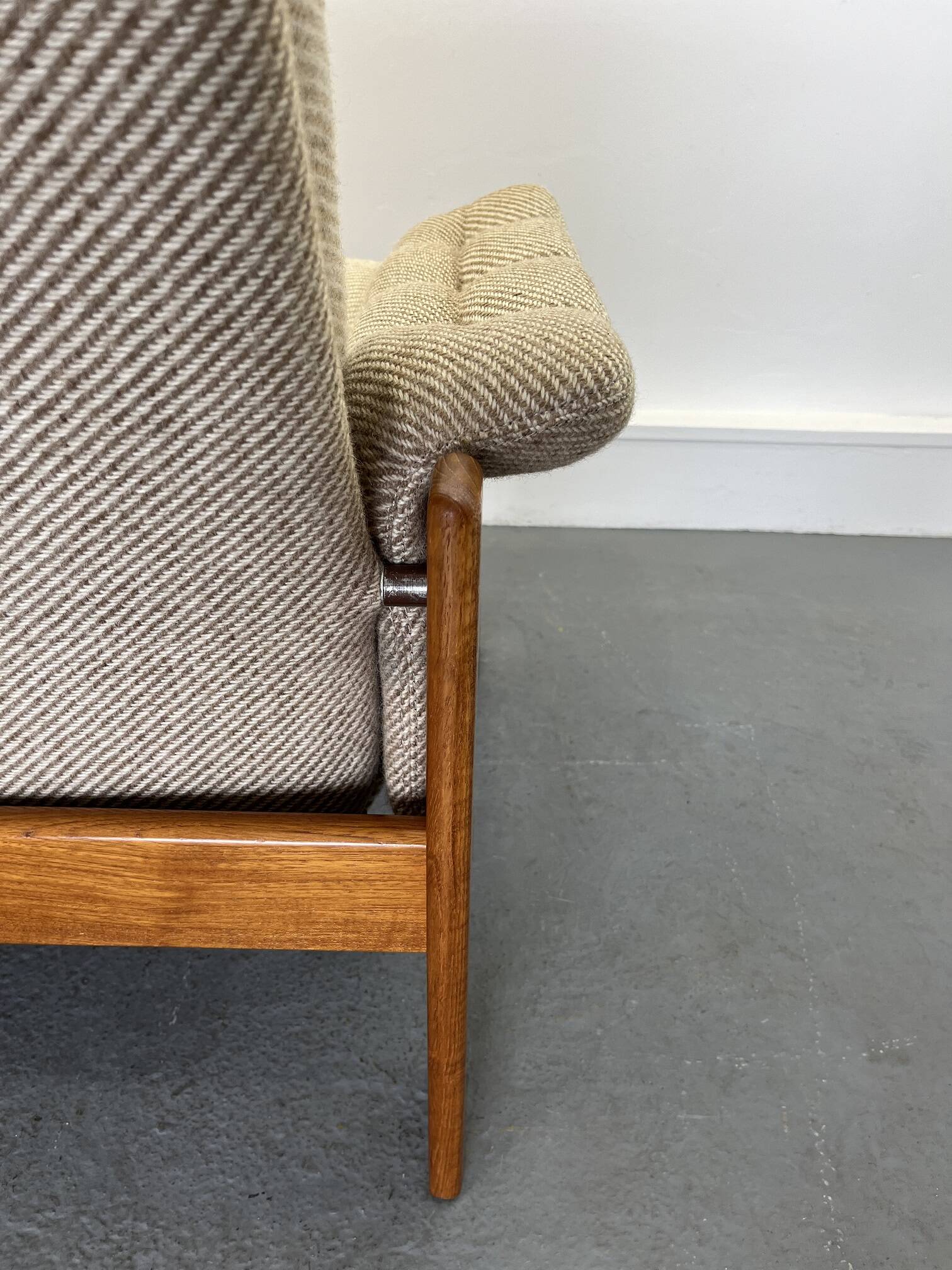 Svend Skipper Mobel Skippers Danish Mid-century Beige ,teak Sofa,1960s