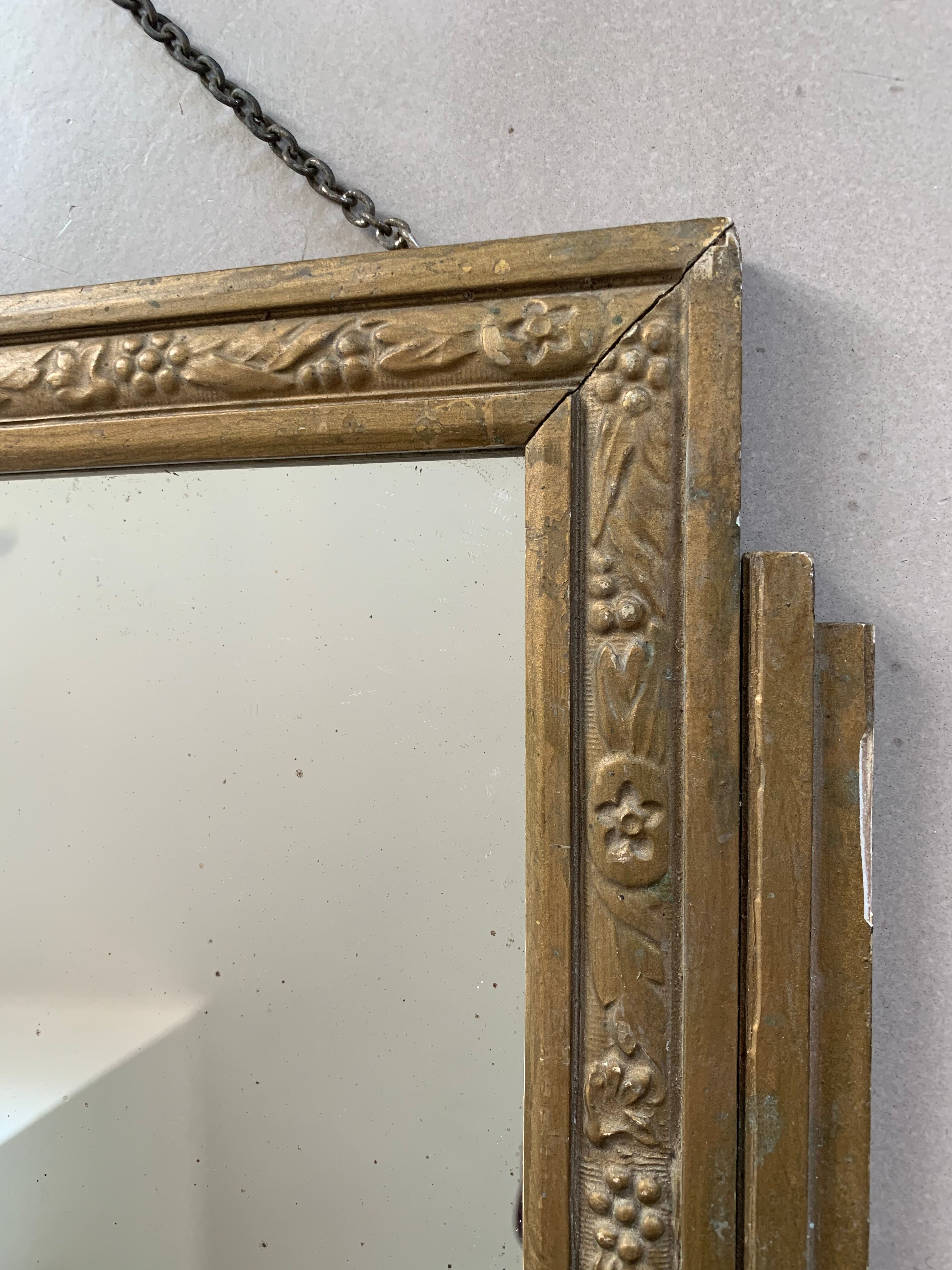 Old Art Deco wall mirror 51x33cm