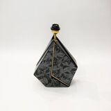 Polygonal black ceramic iridescent lamp 1980s memphis milano light table retro