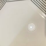 X5 large white Arcoroc plates with black stripes Octime model of the 80s