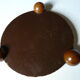 Plateau miroir orangé 3 pieds boule bois années 40
