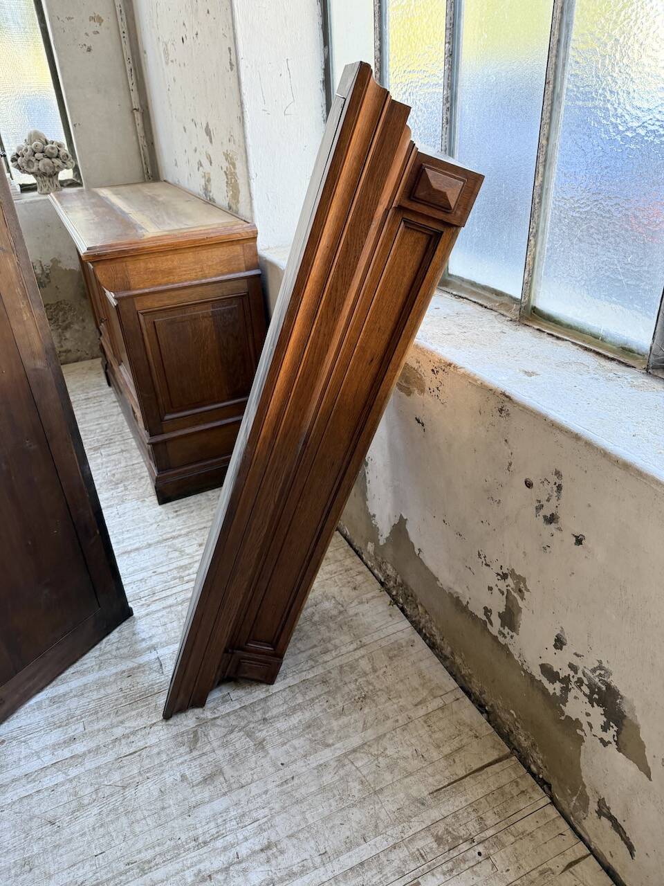 Antique XL Napoleonic oak glass bookcase, 19th century