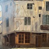 Table HSP "Rue Gambay Vieux Troyes" trade in 1910 HSP signed + frame