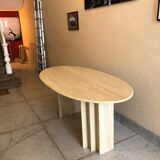 Vintage travertine oval table