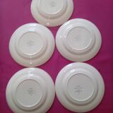 Set of 5 Digoin Sarreguemines dessert plates
