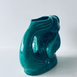 Vintage pitcher green fish shape