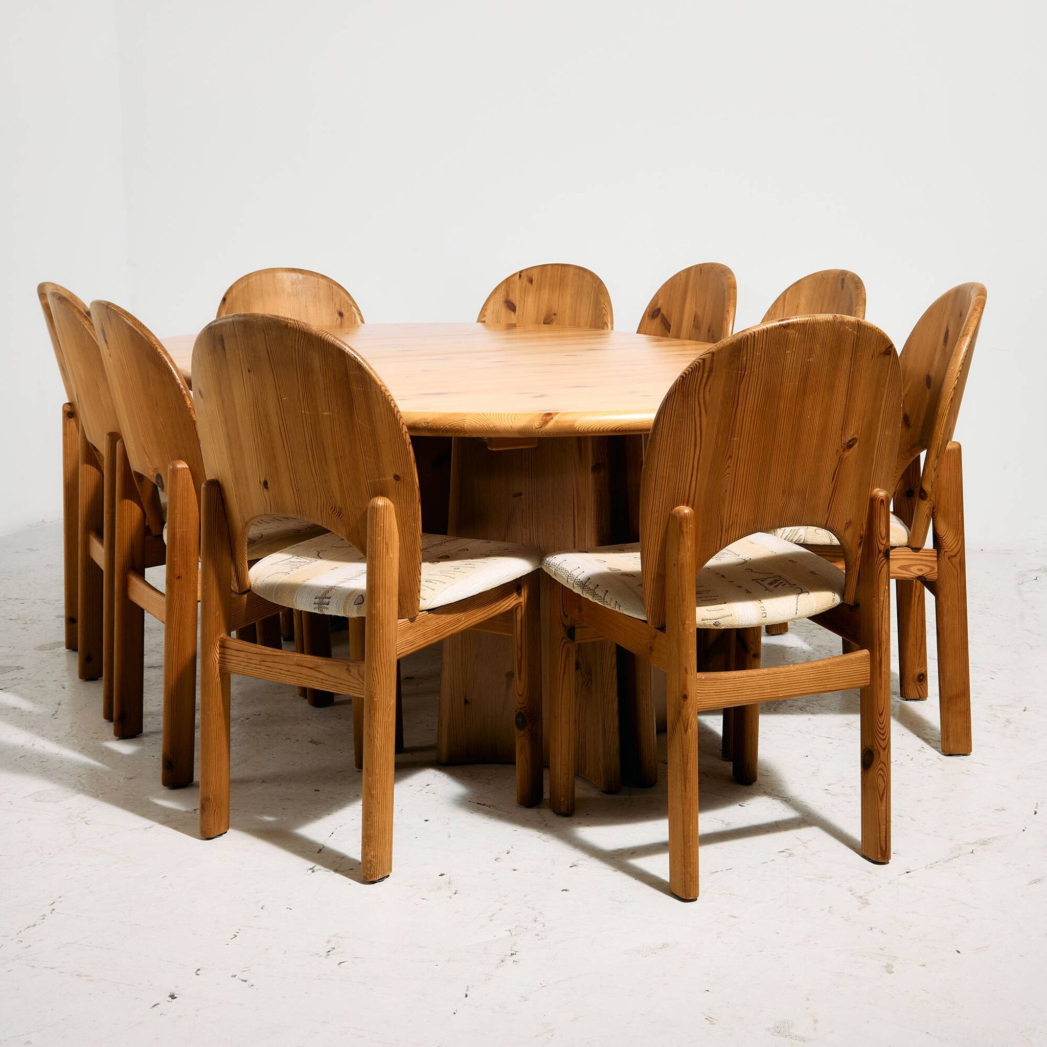Ensemble de salle à manger MK11024 en pin par Niels Koefoed pour Glostrup, Set de 11