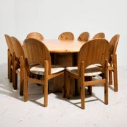Ensemble de salle à manger MK11024 en pin par Niels Koefoed pour Glostrup, Set de 11