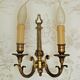 Pair french vintage cast bronze traditional empire style double wall lights