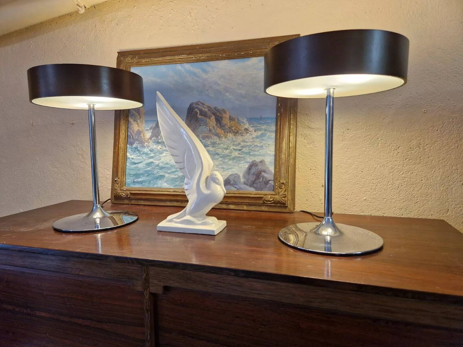Pair of Vintage Italian Malibu Lamps 1980s