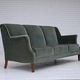 1960s, Danish 3-seater sofa, original turquoise-green furniture velour.