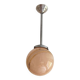 suspension glass globe pink and gold on a metal aluminium stem and structure